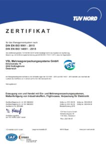 ISO Zertifikat 2021